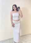 Bandeau Bustier & Maxi Etek Takım Beyaz
