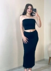Bandeau Bustier & Maxi Etek Takım Siyah