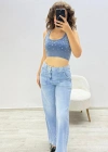 Buz Mavisi Günlük Denim Pantolon