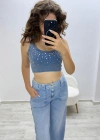Buz Mavisi Günlük Denim Pantolon