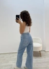 Düz Paça Açık Mavi Jean Pantolon