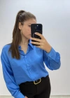 Günlük Basic Mavi Gömlek