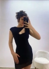 Ön Dekolteli Astarlı Tül Mini Elbise Siyah