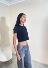 Orijinal Marka Crop Siyah