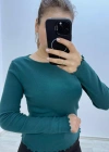 Soft Rib Basic Uzun Kollu Mavi Bluz