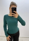 Soft Rib Basic Uzun Kollu Mavi Bluz