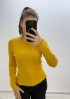 Soft Rib Basic Uzun Kollu Sarı Bluz