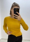 Soft Rib Basic Uzun Kollu Sarı Bluz