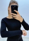 Soft Rib Basic Uzun Kollu Siyah Bluz