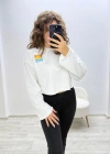 Sunrise Crop Beyaz Sweatshirt