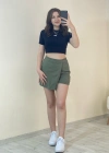 Yüksek Bel Şort Etek –Haki