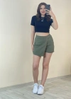 Yüksek Bel Şort Etek –Haki