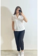 Ayrobin Kumaş Kadın Gömlek Beyaz