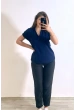 Ayrobin Kumaş Kadın Gömlek Lacivert