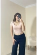 Basic Fit Polyemit Crop Tee Pudra