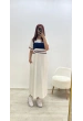Bloklu Cepli Spor Elbise Beyaz