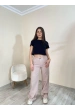 Yüksek Bel Düz Paça Gabardin Pantolon Koyu Taş Rengi