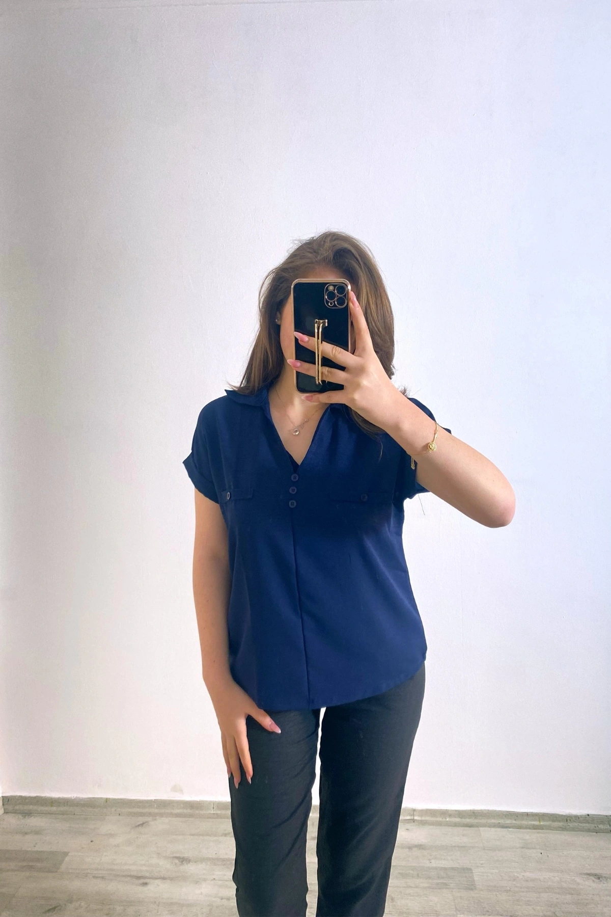 Ayrobin Kumaş Gömlek Lacivert