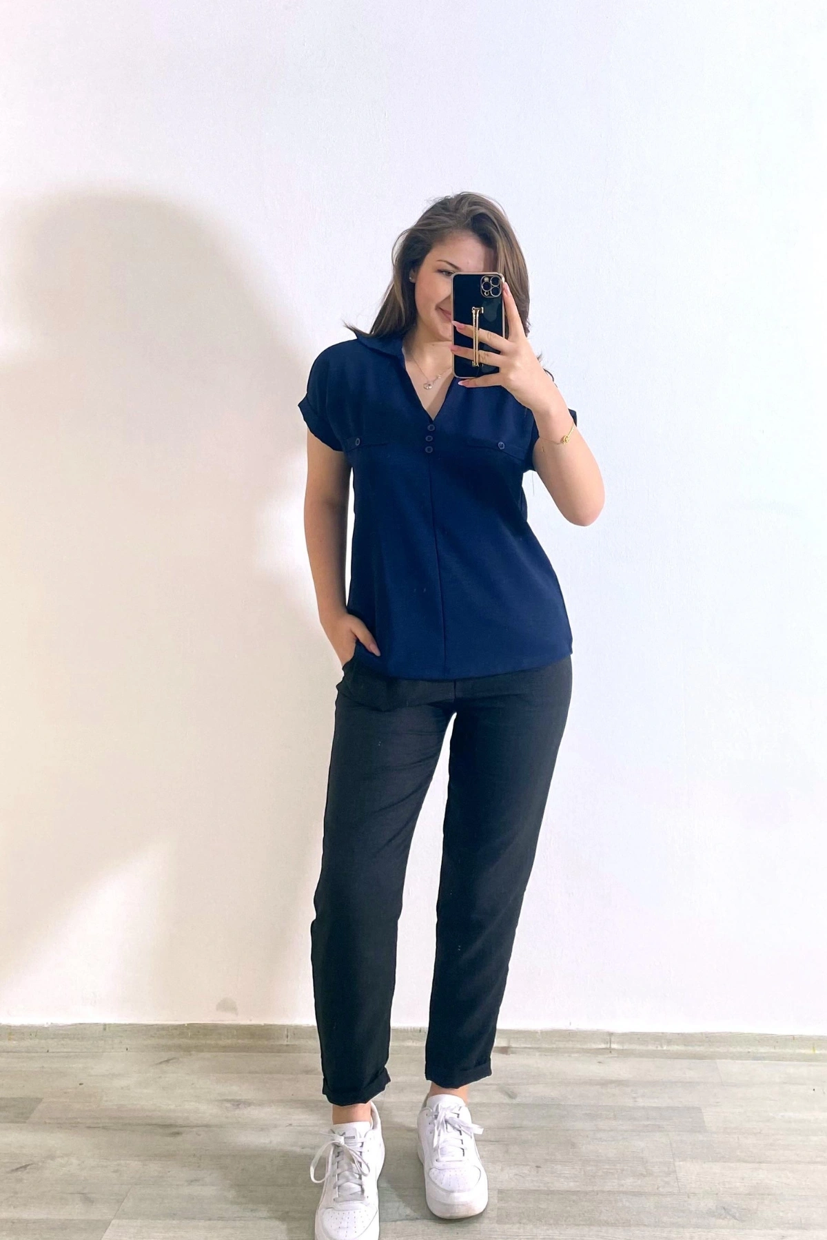 Ayrobin Kumaş Gömlek Lacivert