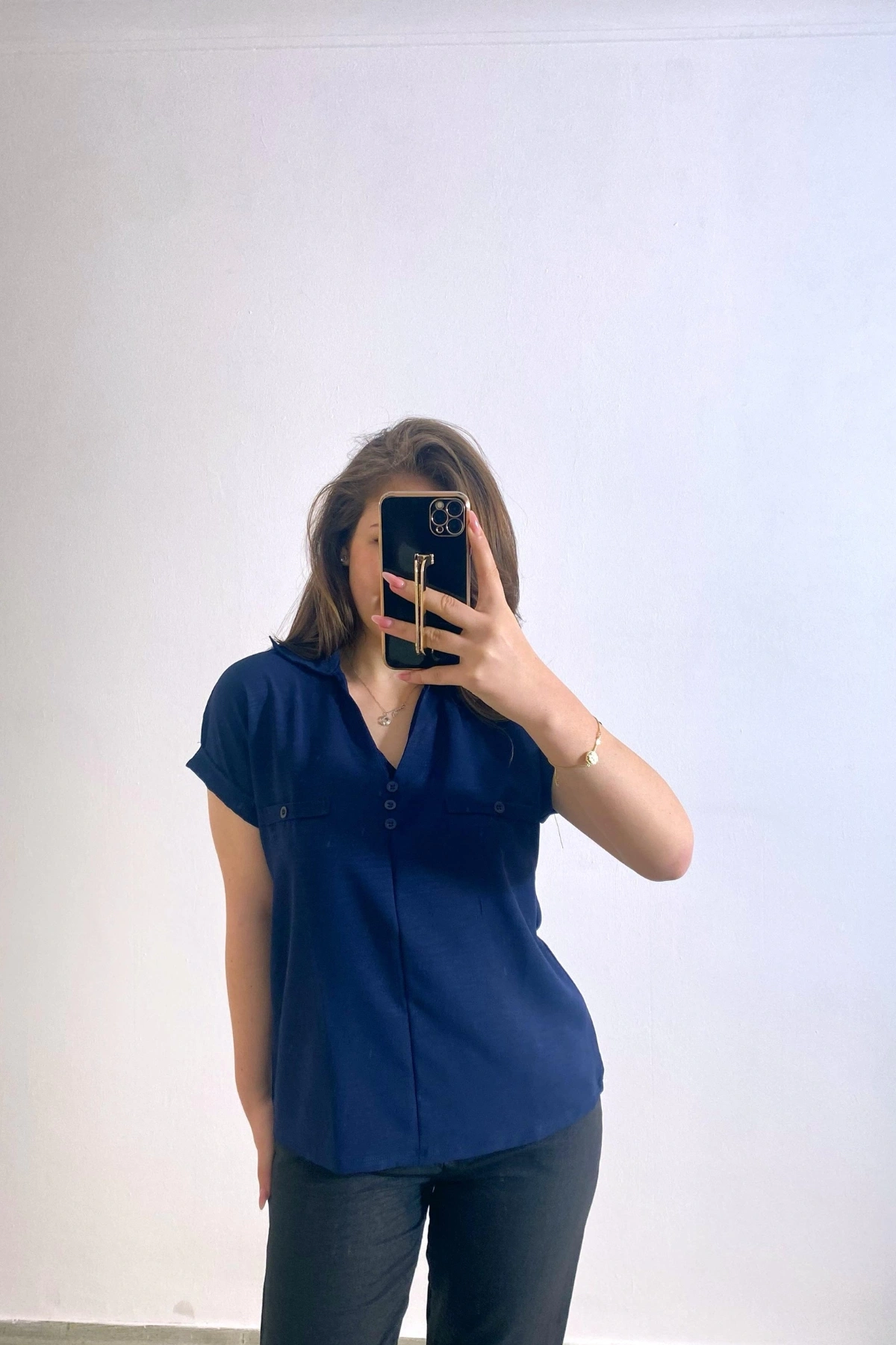 Ayrobin Kumaş Gömlek Lacivert