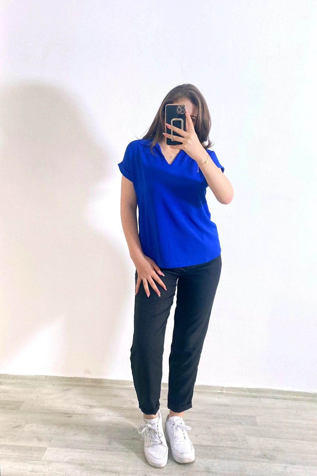 Ayrobin Kumaş Rahat Kesim Gömlek Lacivert