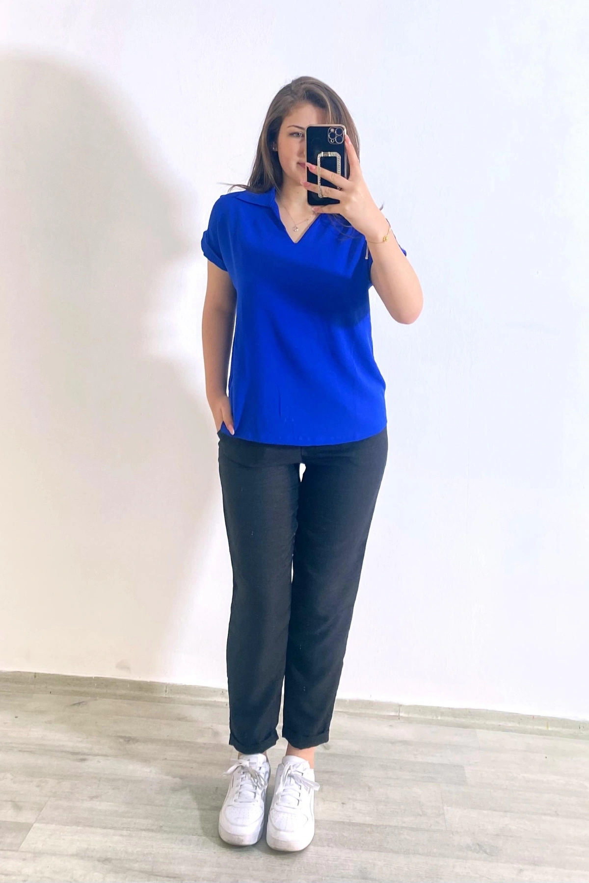 Ayrobin Kumaş Rahat Kesim Gömlek Lacivert