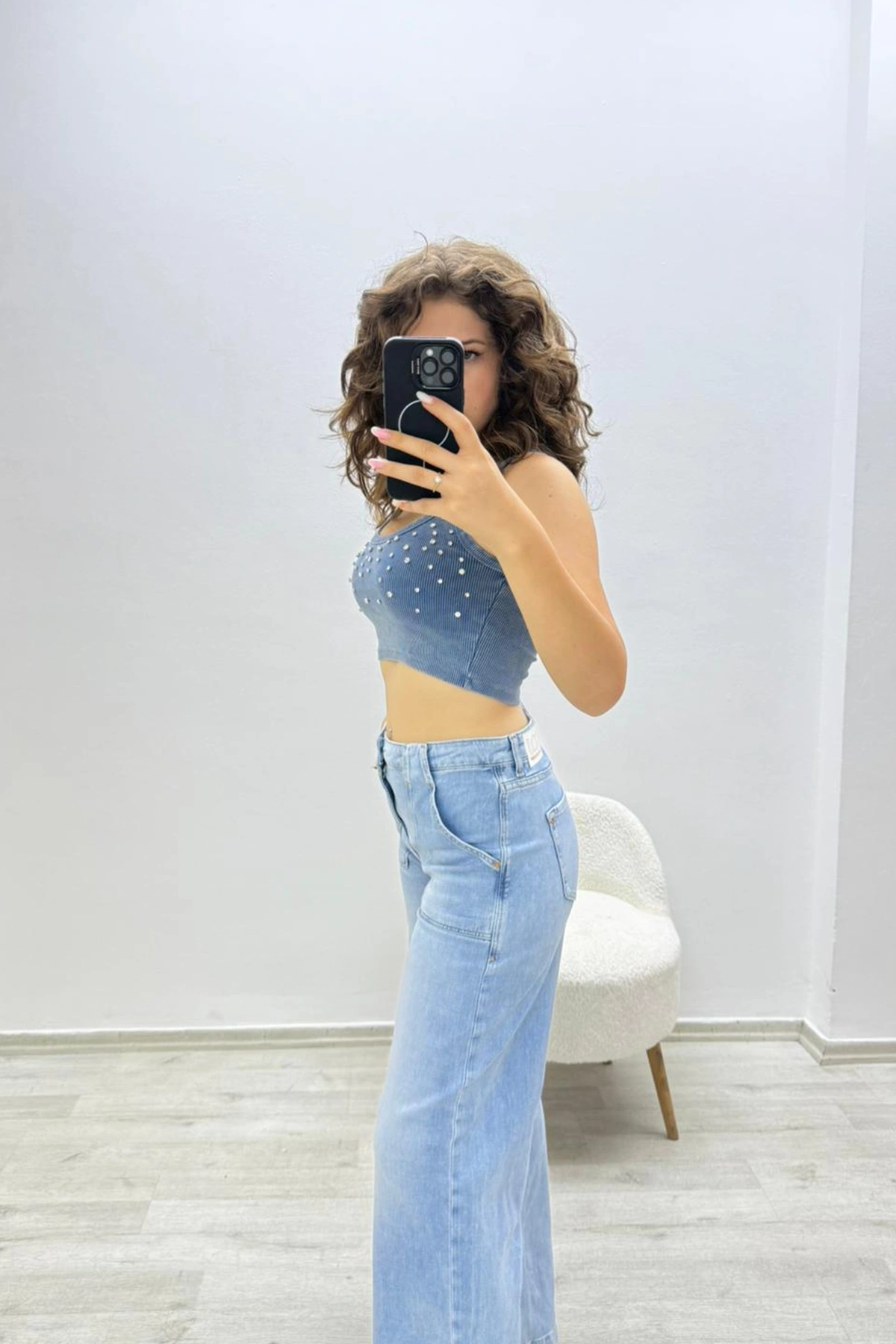 Buz Mavisi Günlük Denim Pantolon