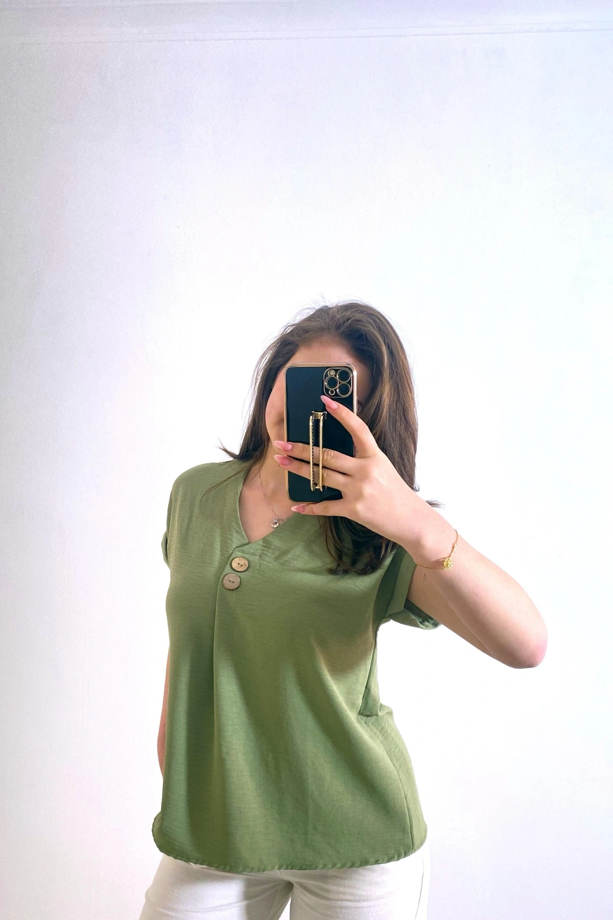 Cepli Ayrobin Kumaş Gömlek Antep Yeşili