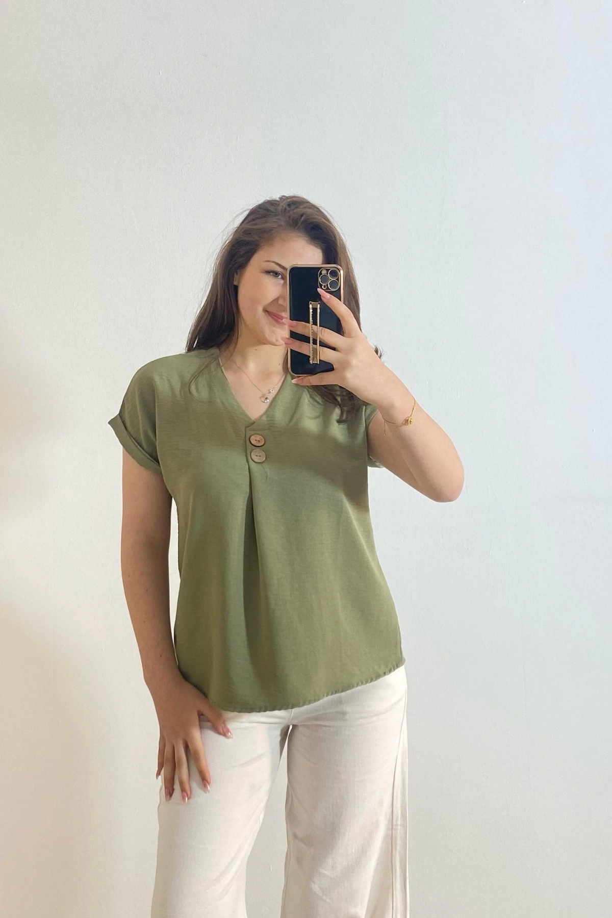 Cepli Ayrobin Kumaş Gömlek Antep Yeşili