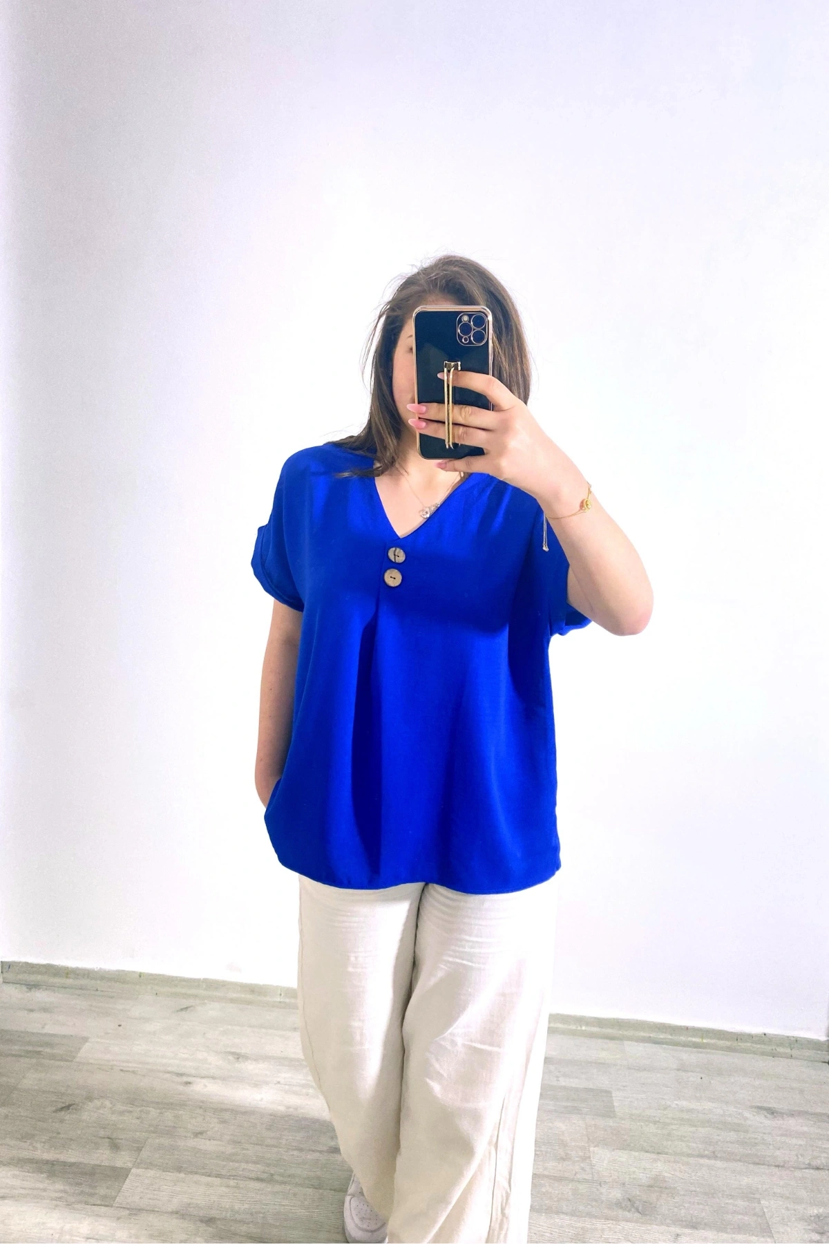 Cepli Ayrobin Kumaş Gömlek Lacivert