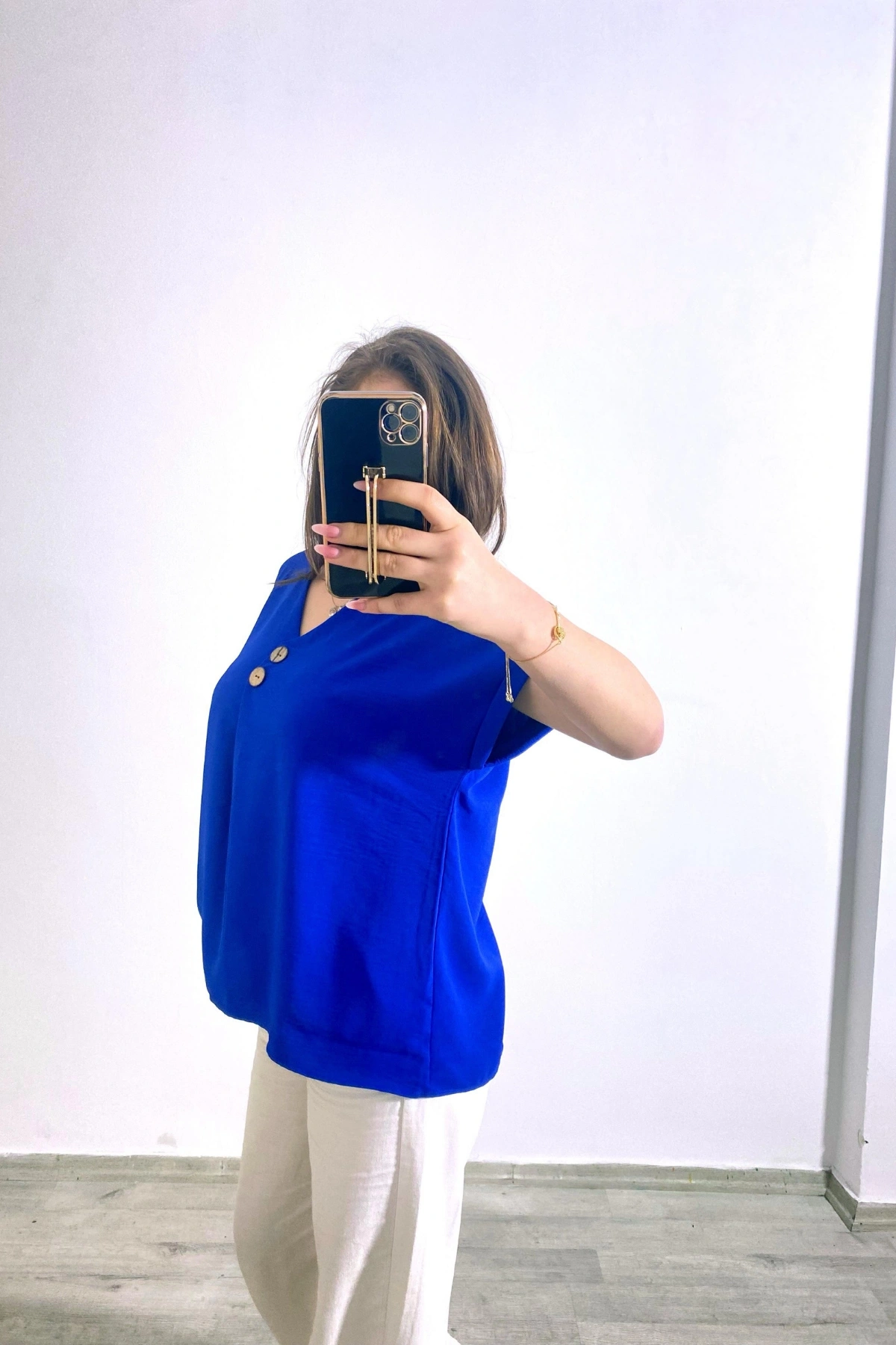 Cepli Ayrobin Kumaş Gömlek Lacivert