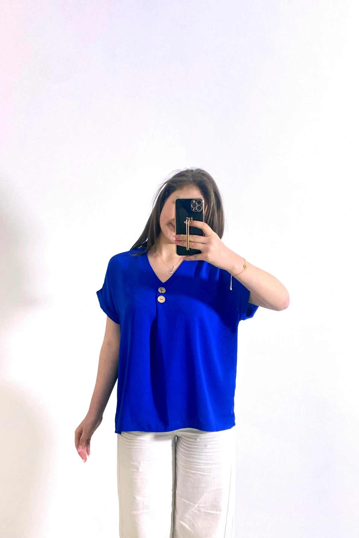 Cepli Ayrobin Kumaş Gömlek Lacivert