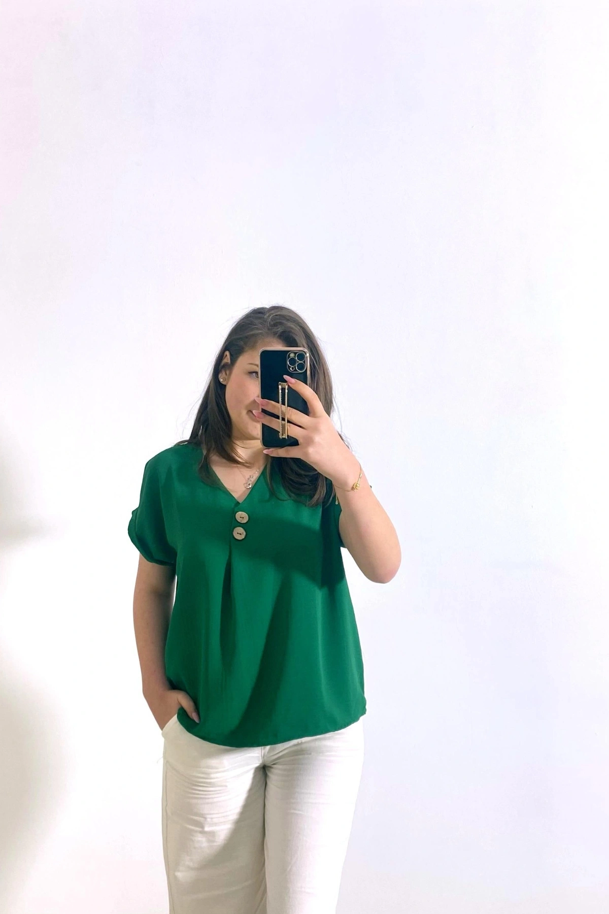 Cepli Ayrobin Kumaş Gömlek Yeşil