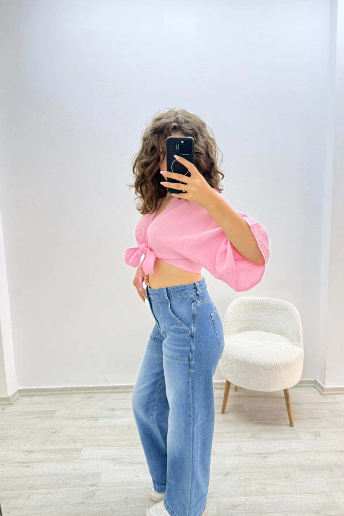 Cepli Rahat Kesim Mavi Jean Pantolon