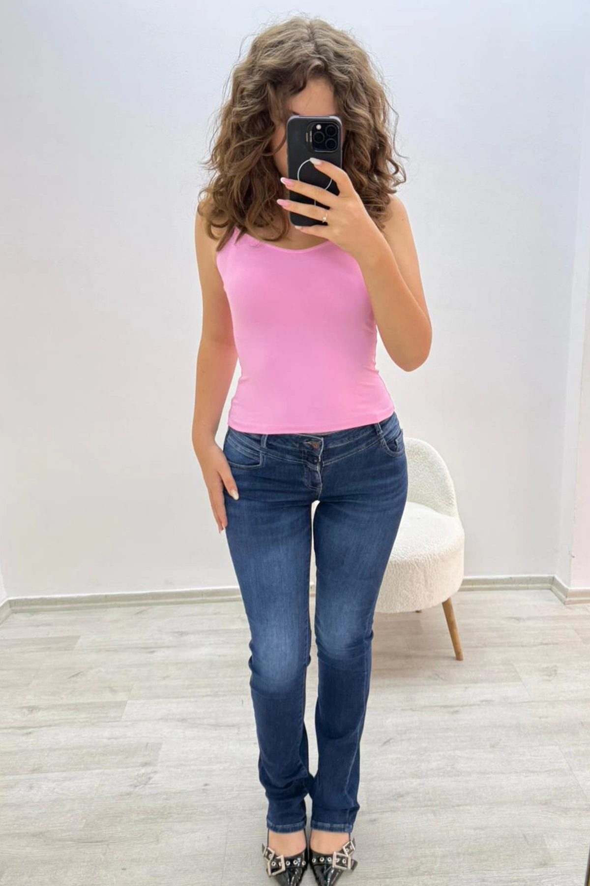 Dar Paça Koyu Mavi Jean Pantolon