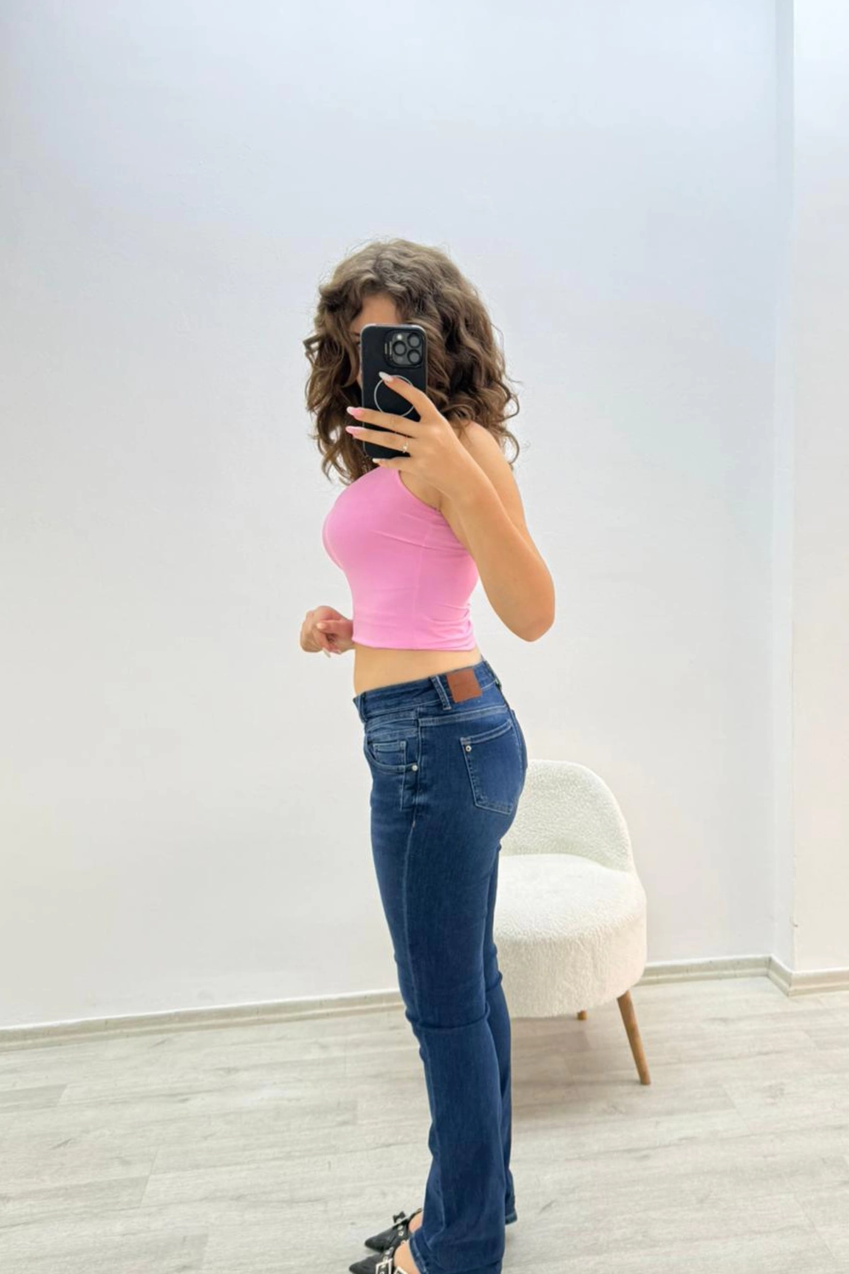 Dar Paça Koyu Mavi Jean Pantolon