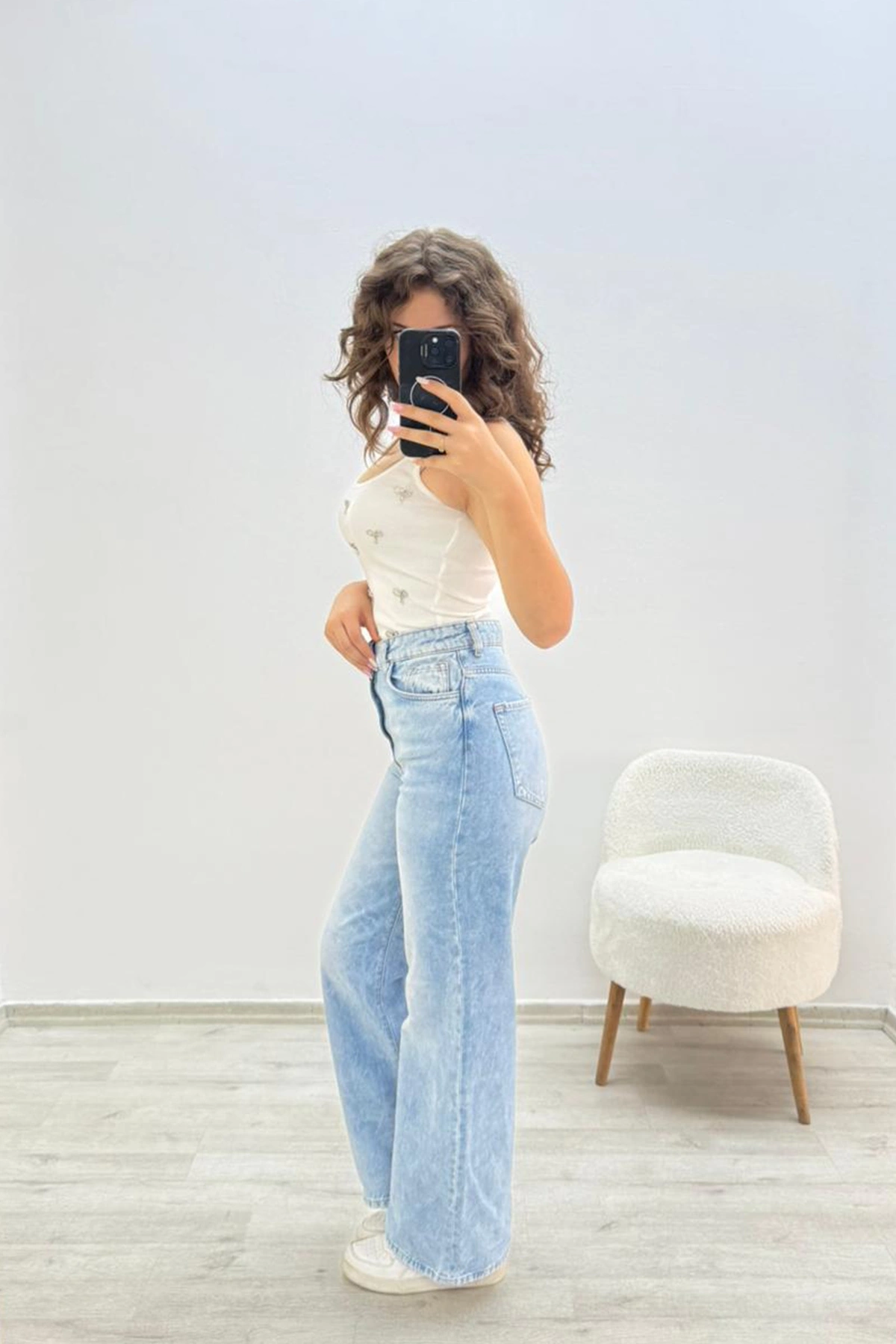 Düz Paça Açık Mavi Jean Pantolon