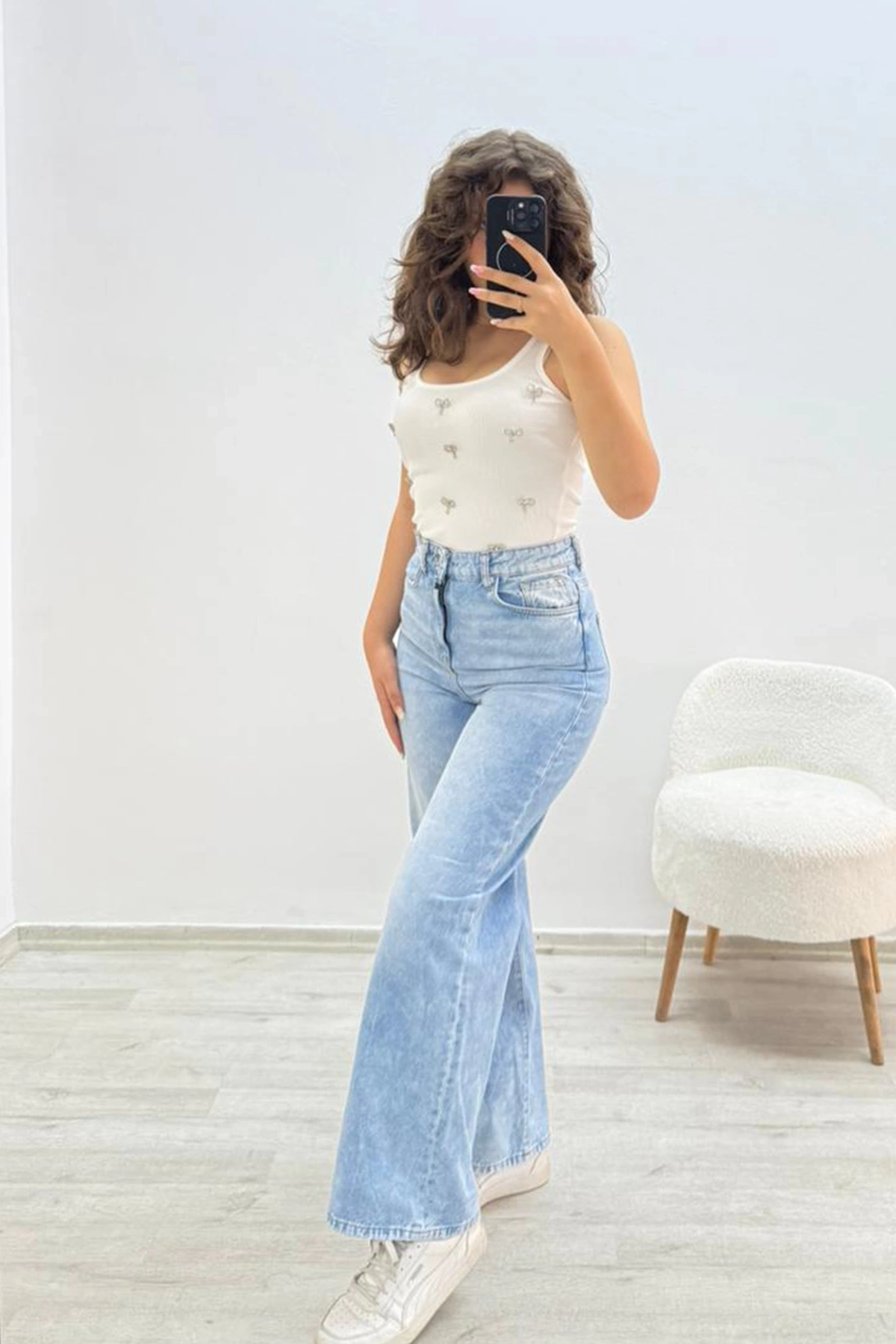 Düz Paça Açık Mavi Jean Pantolon