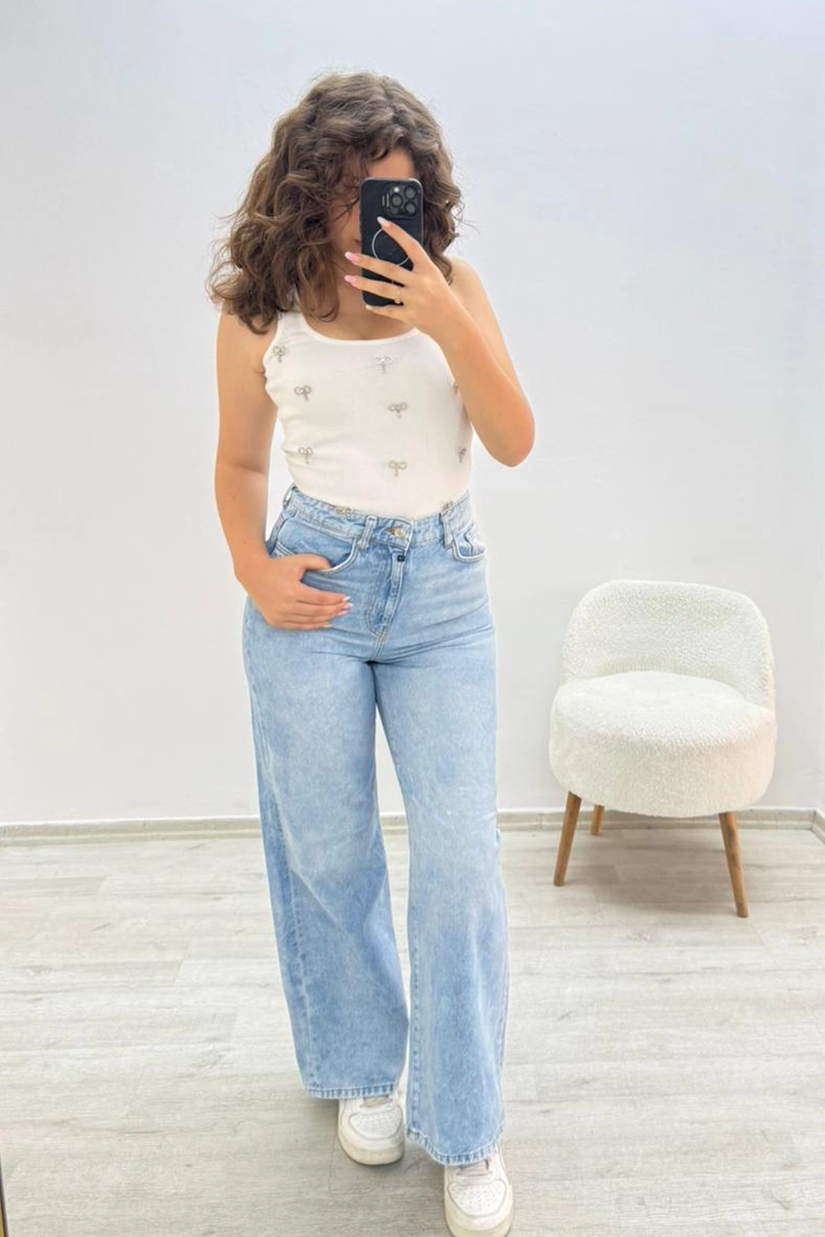 Düz Paça Açık Mavi Jean Pantolon