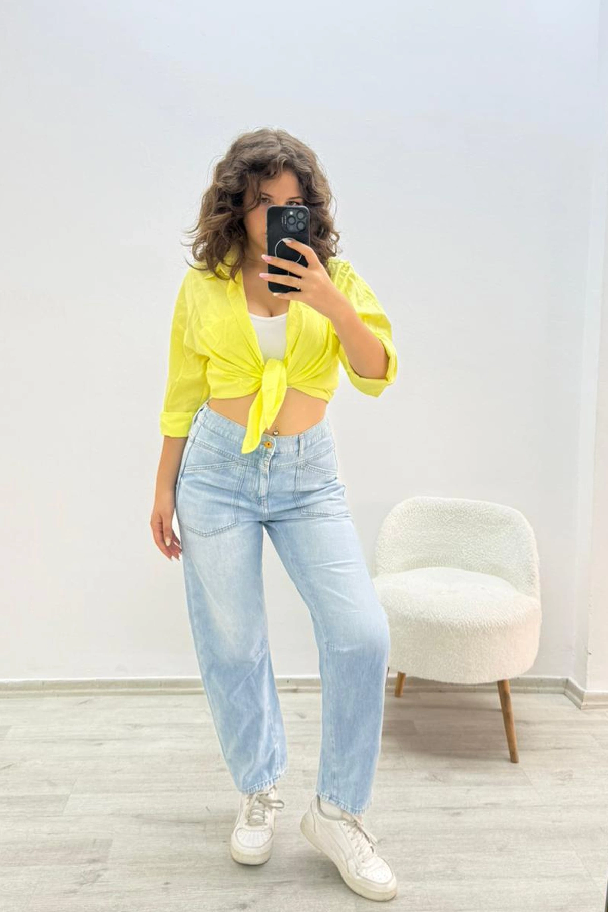 Düz Paça Buz Mavi Pantolon