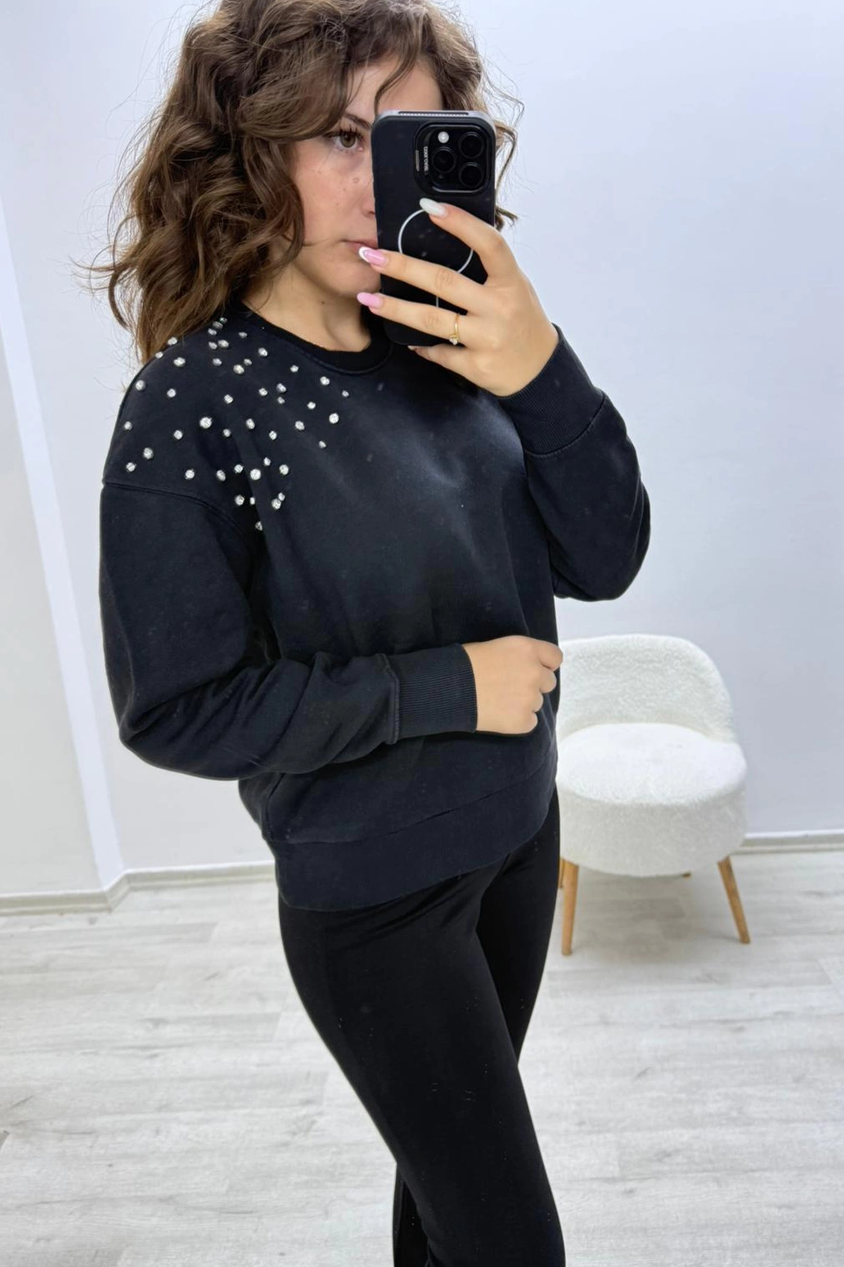 Esnek Siyah Düz Paça Pantolon