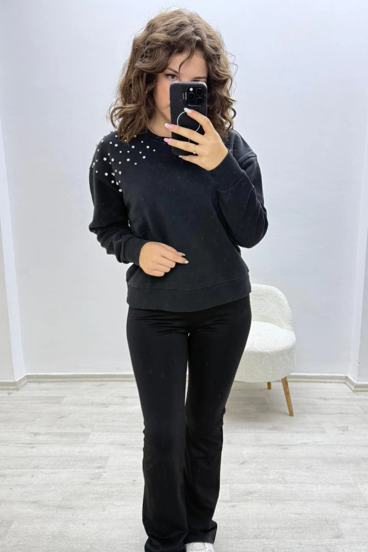 Esnek Siyah Düz Paça Pantolon