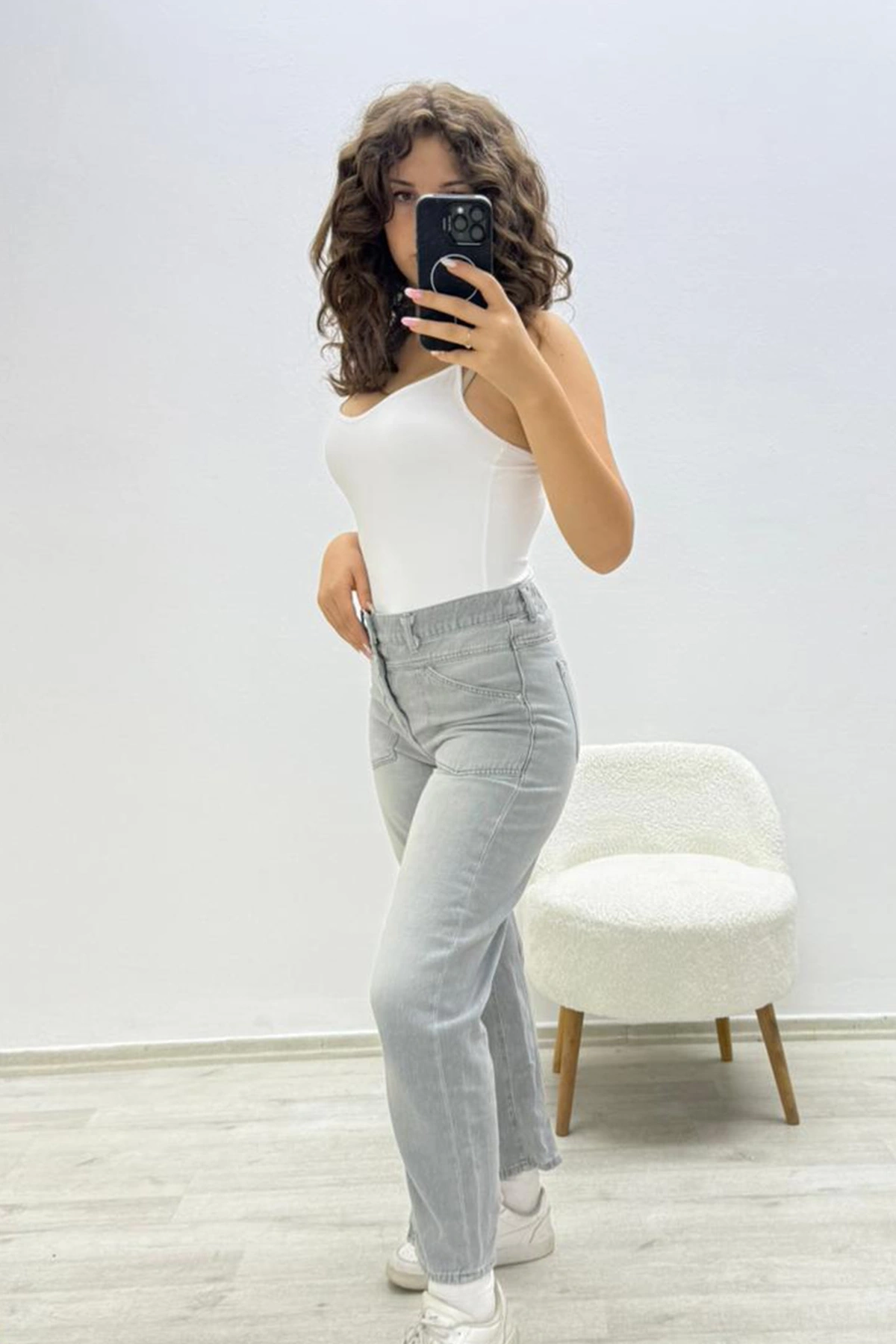 Basic Günlük Gri Jean Pantolon