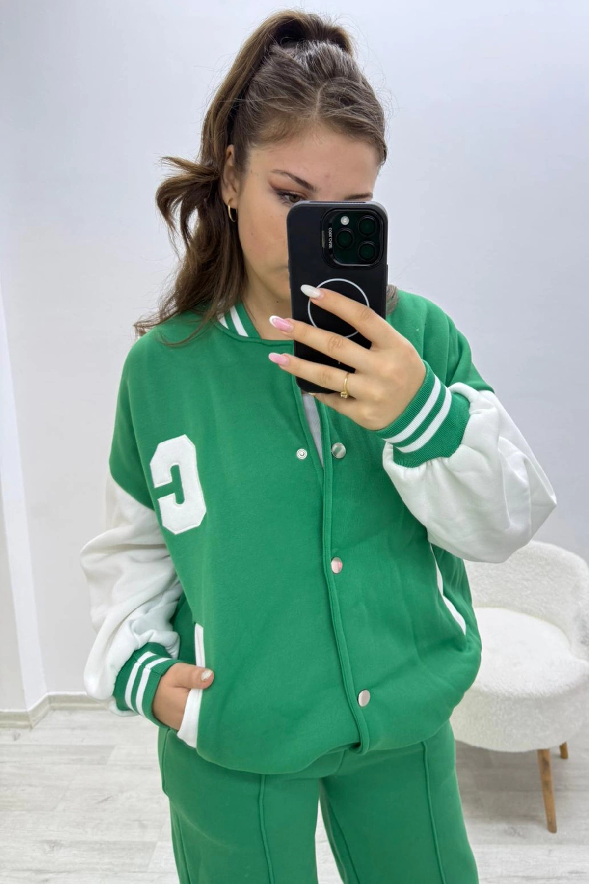 İçi Yumoş Alt Üst Yeşil Takım