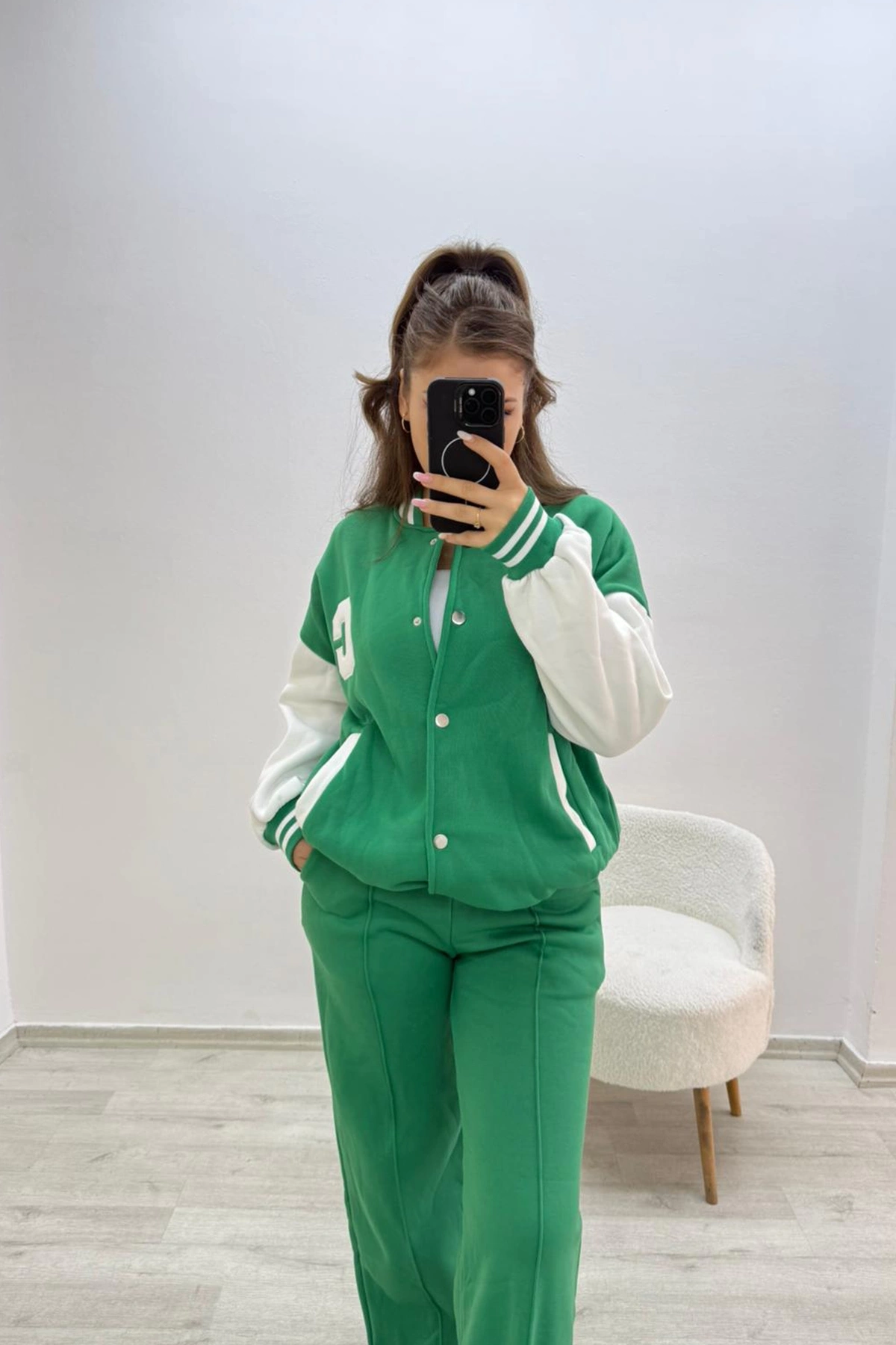 İçi Yumoş Alt Üst Yeşil Takım