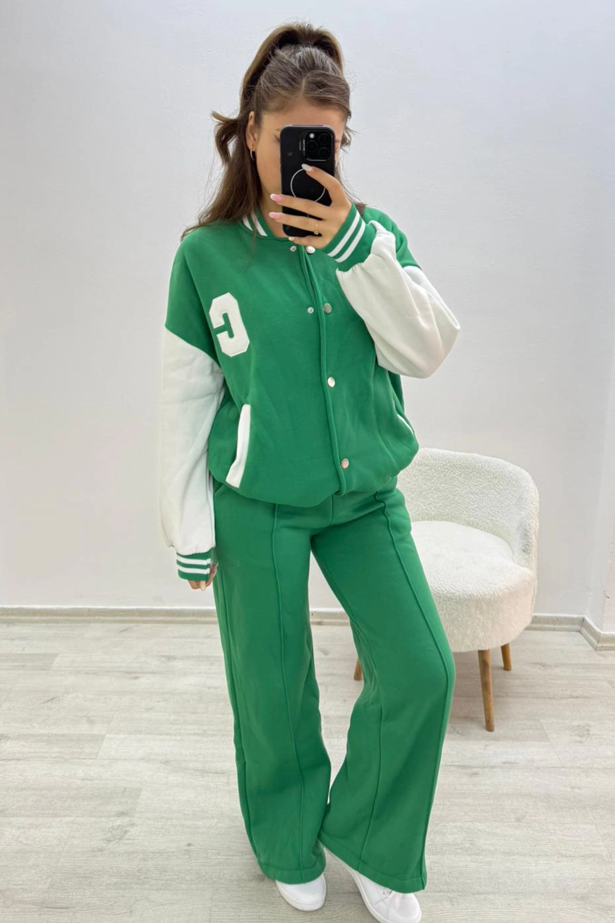 İçi Yumoş Alt Üst Yeşil Takım