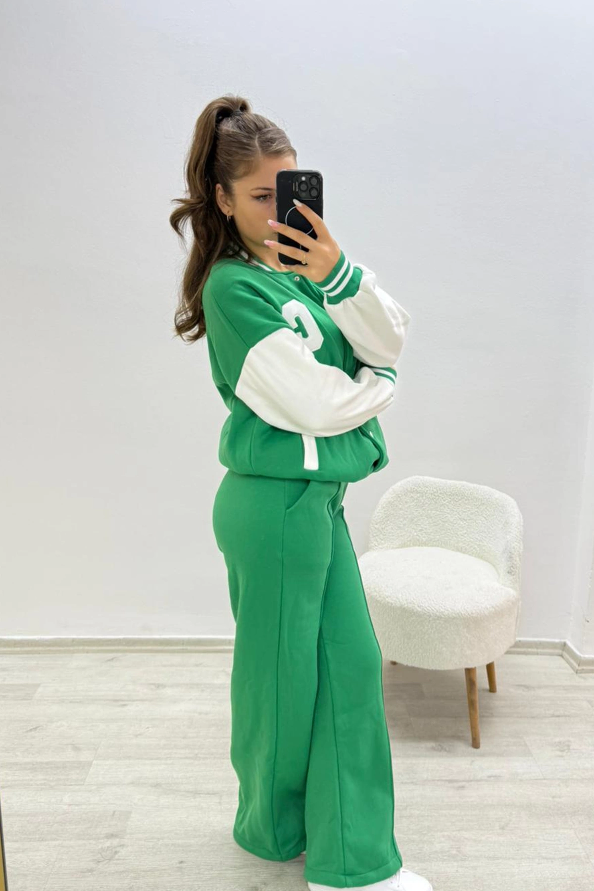 İçi Yumoş Alt Üst Yeşil Takım