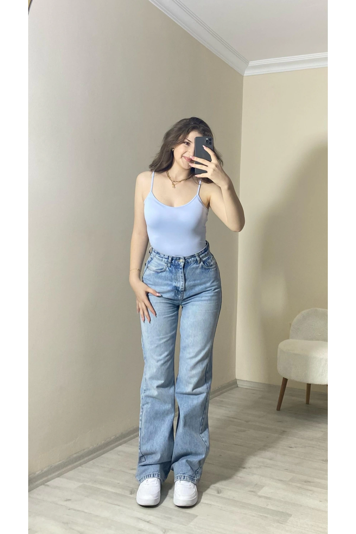 İnce Askılı Basic Atlet – Bebe Mavisi