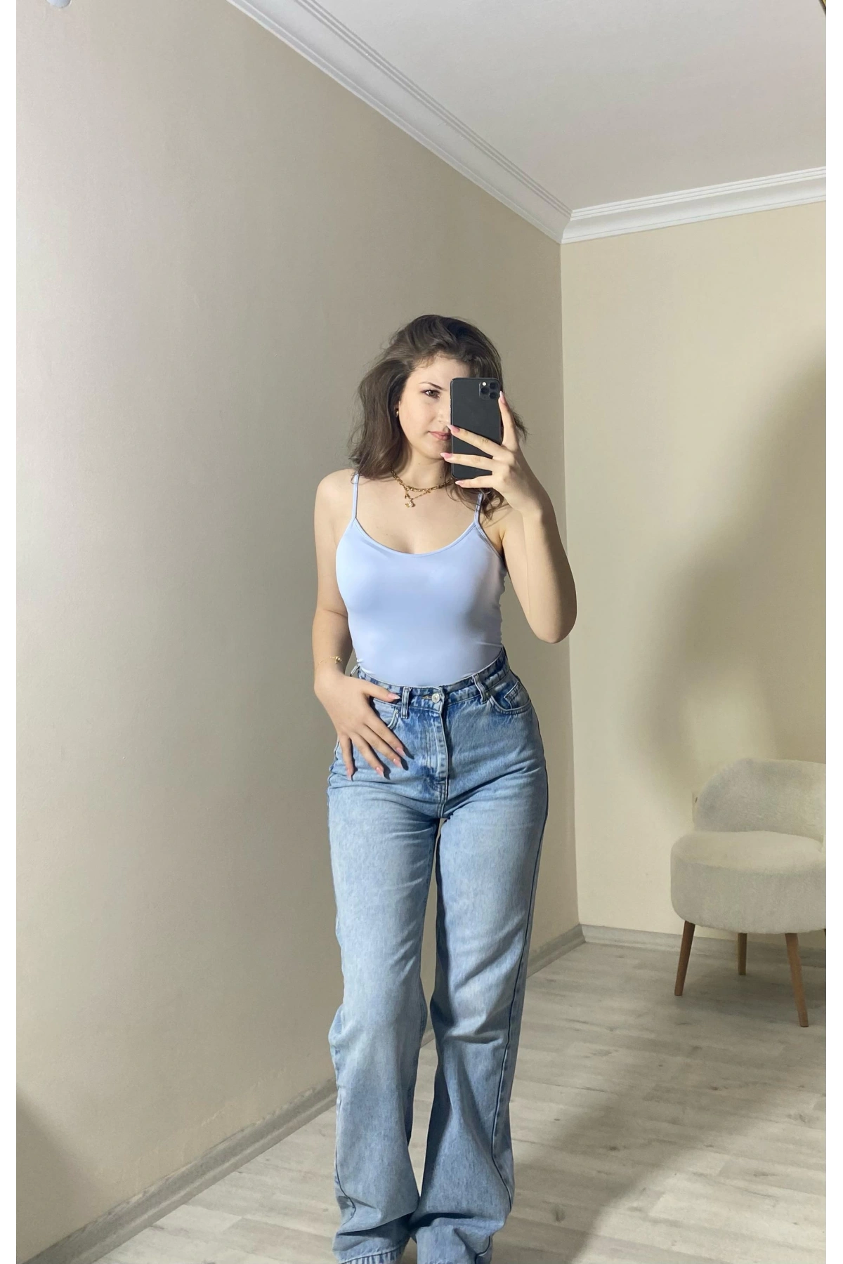 İnce Askılı Basic Atlet – Bebe Mavisi