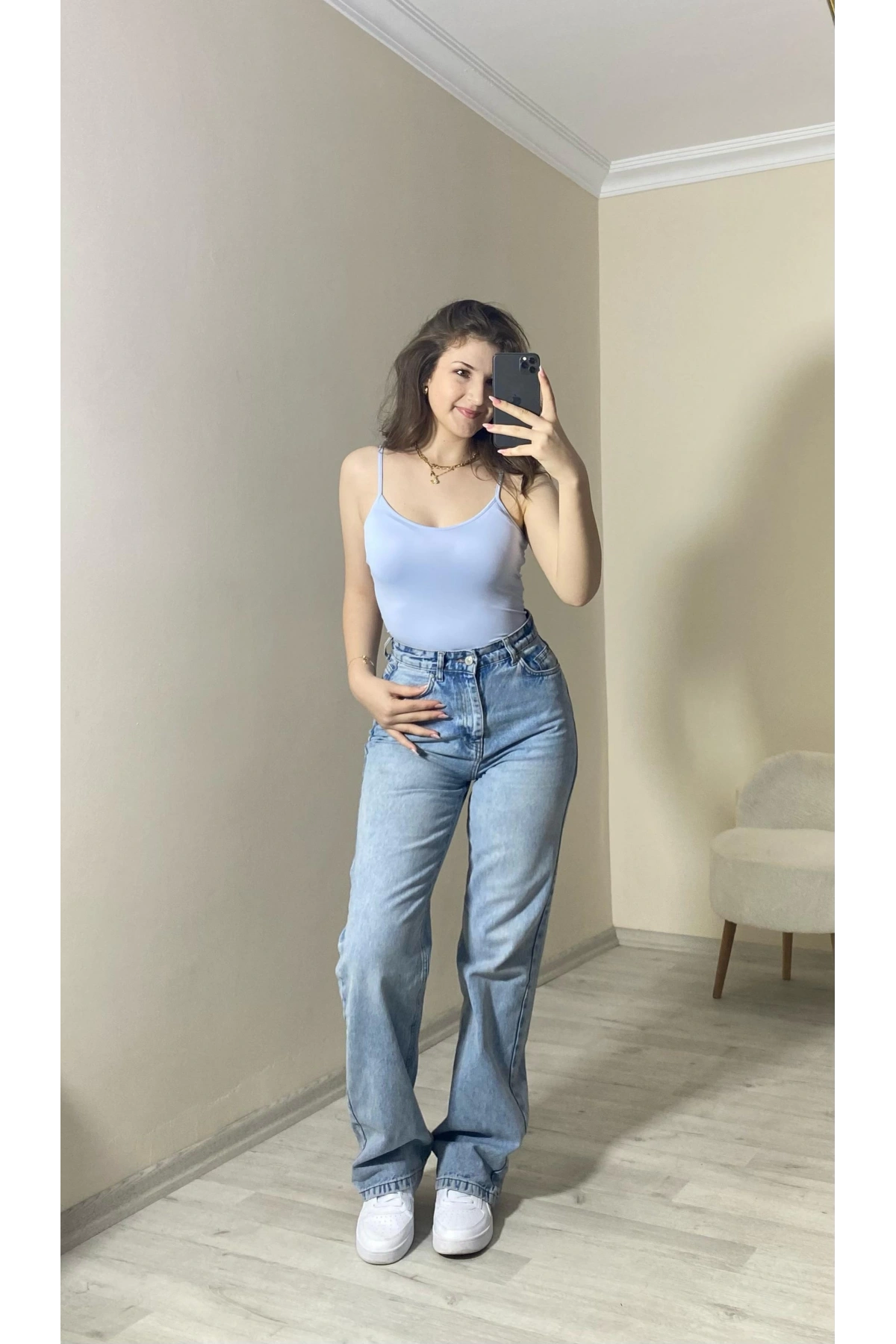 İnce Askılı Basic Atlet – Bebe Mavisi